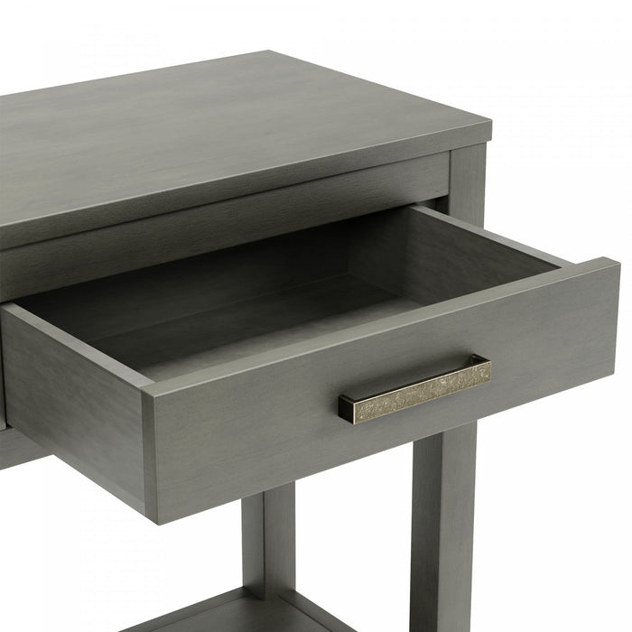 Emma 59.1'' Farmhouse Entryway Table with Drawers and Open Shelf,Grey Sofa Table  