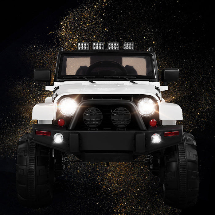 Costway 12v Kids Ride On Truck Car W/ Remote Control Mp3 Music Led Lights White