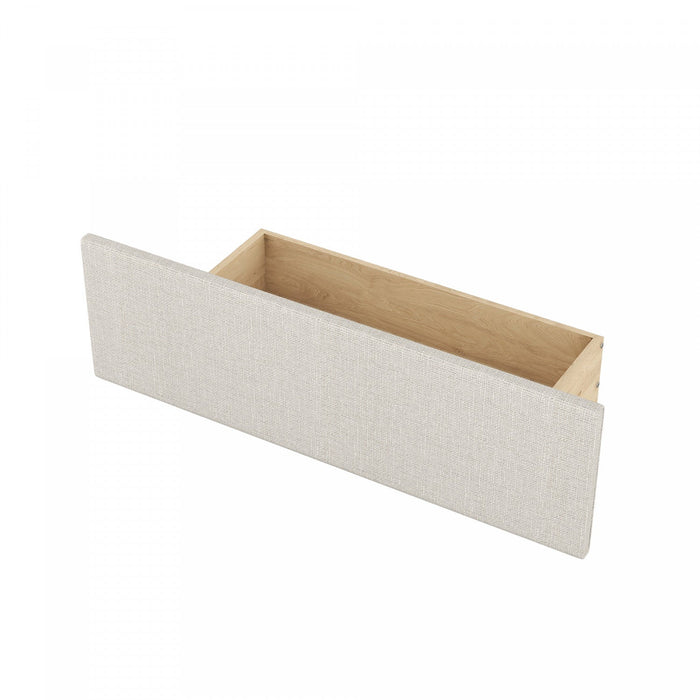 Sophie Linen-look Fabric Upholstered Platform Bed With Trundle And Storage Drawers, Queen Size - Beige 