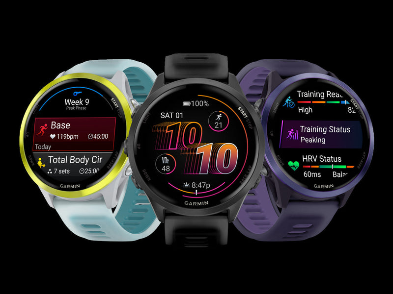 Garmin Forerunner 570 Smartwatch 47mm, Amoled, Amp Yellow Aluminum, Whitestone/turquoise, Gps Running Tracker, 11-day Battery