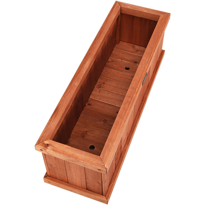 Costway 28 Inch Wooden Flower Planter Box Garden Yard Decorative Window Box Rectangular