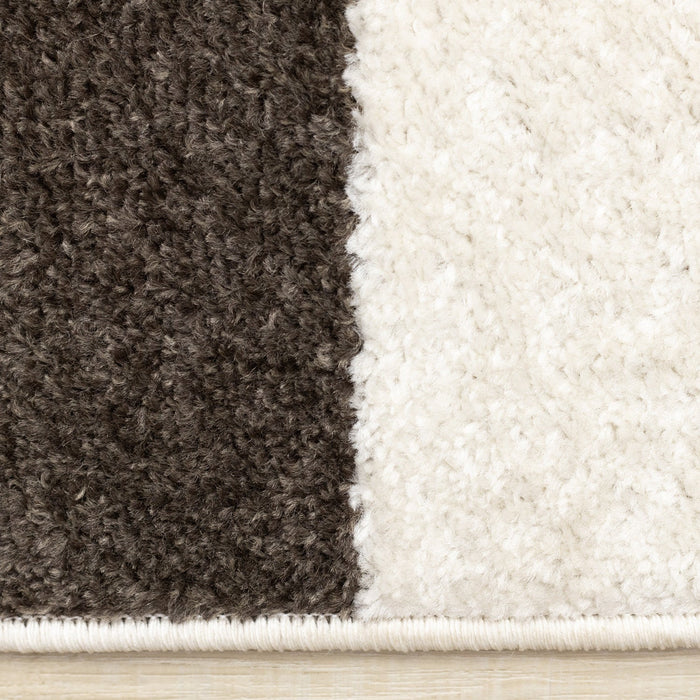 Marley Geometric Curves Taupe Oxblood Area Rug - 5'3\" x 7'7\"