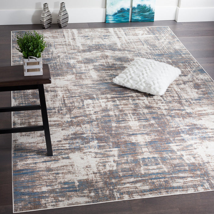 Shi Abstract Blue 4x6 Area Rug