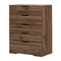 Holland 5-Drawer Chest - Natural Walnut