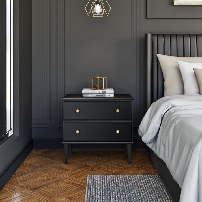 Prepac Lux 2-Drawer Nightstand - Black