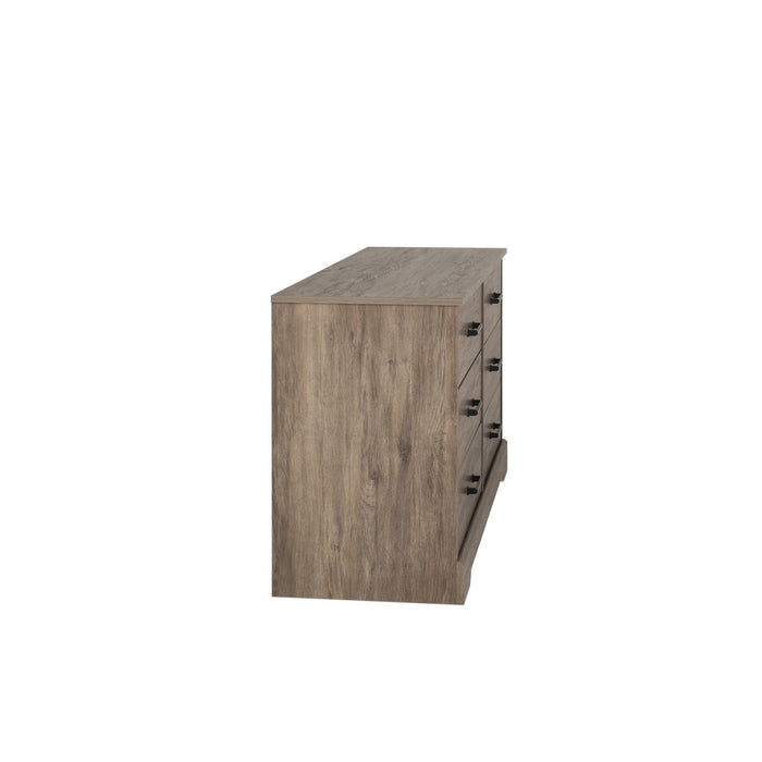Prepac Rustic Ridge Farmhouse 6-Drawer Dresser - Brown