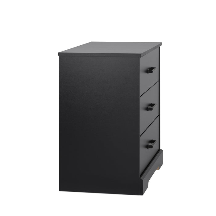 Prepac Rustic Ridge Farmhouse 3-Drawer Nightstand - Black
