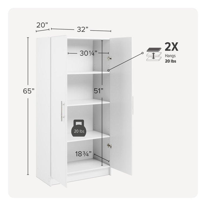 Elite 32\" Wardrobe Cabinet - White