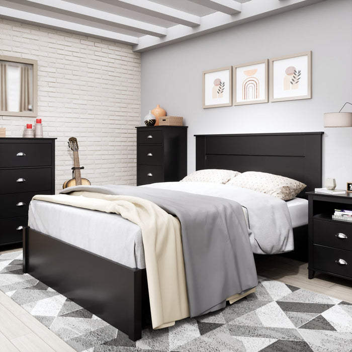 Yaletown 2-Drawer Tall Nightstand - Black