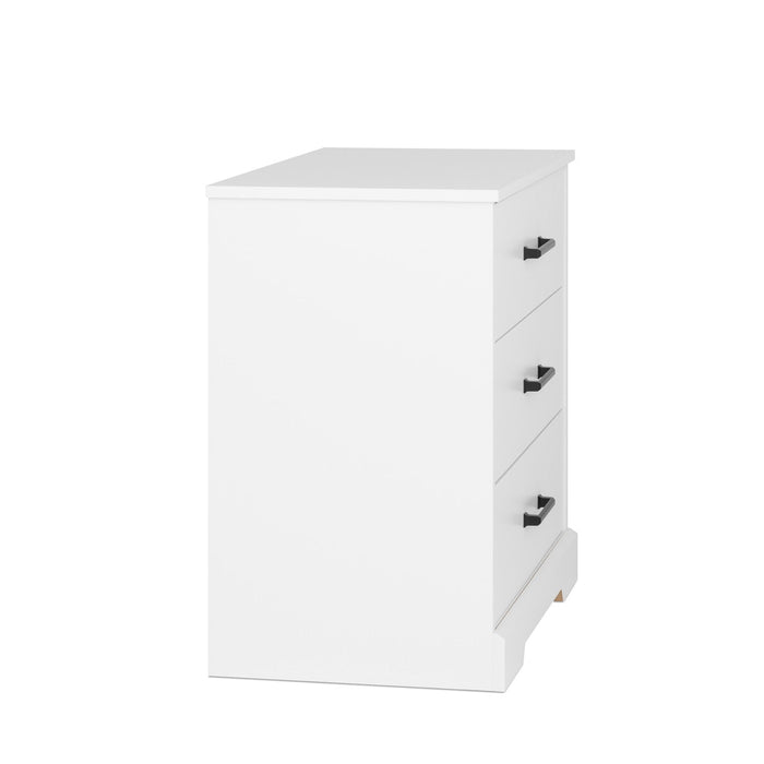 Prepac Rustic Ridge Farmhouse 3-Drawer Nightstand - White