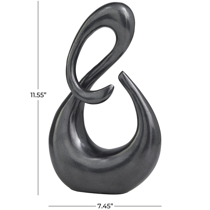 Metal 12\" Knot Sculpture - Black