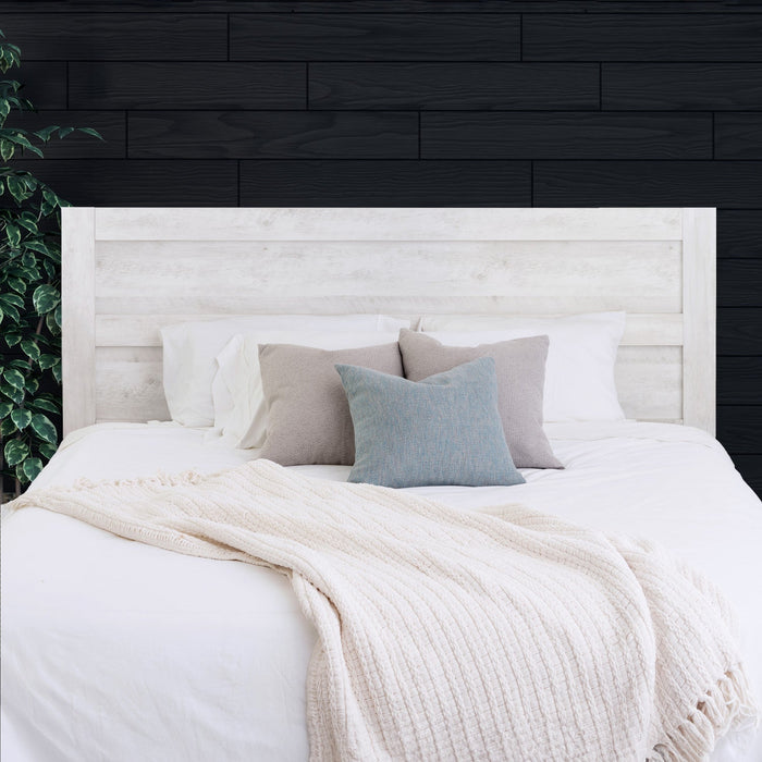 Prepac Rustic Ridge Farmhouse King Headboard - Washed White