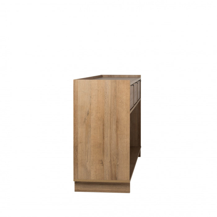 Prepac Simply Modern Buffet Console with 3 Drawers - Natural Oak