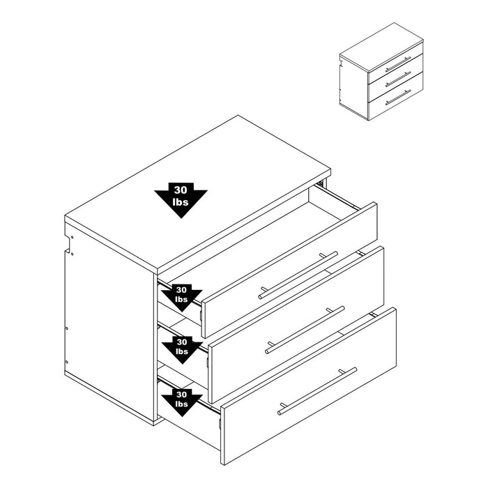 Hangups 3-Drawer Base Storage Cabinet - Black