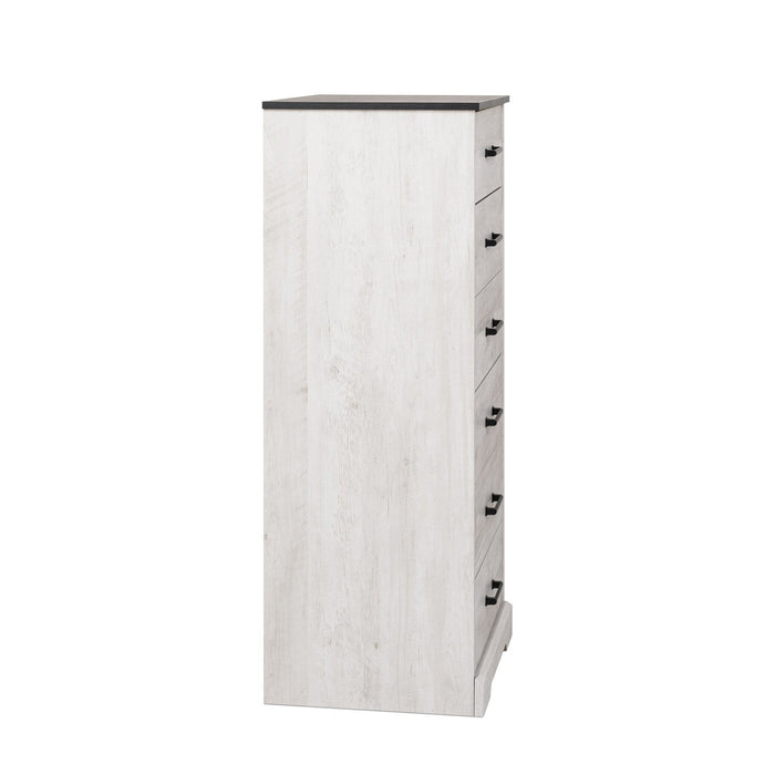 Prepac Rustic Ridge 23.75\" 6-Drawer Dresser - Washed White