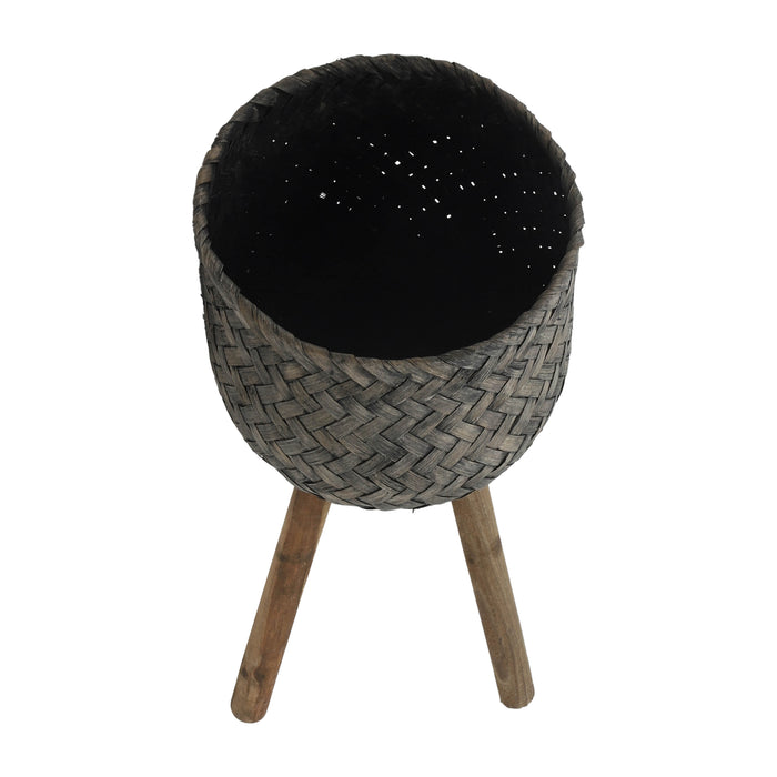 Bamboo Planter on Stand - Set of 2