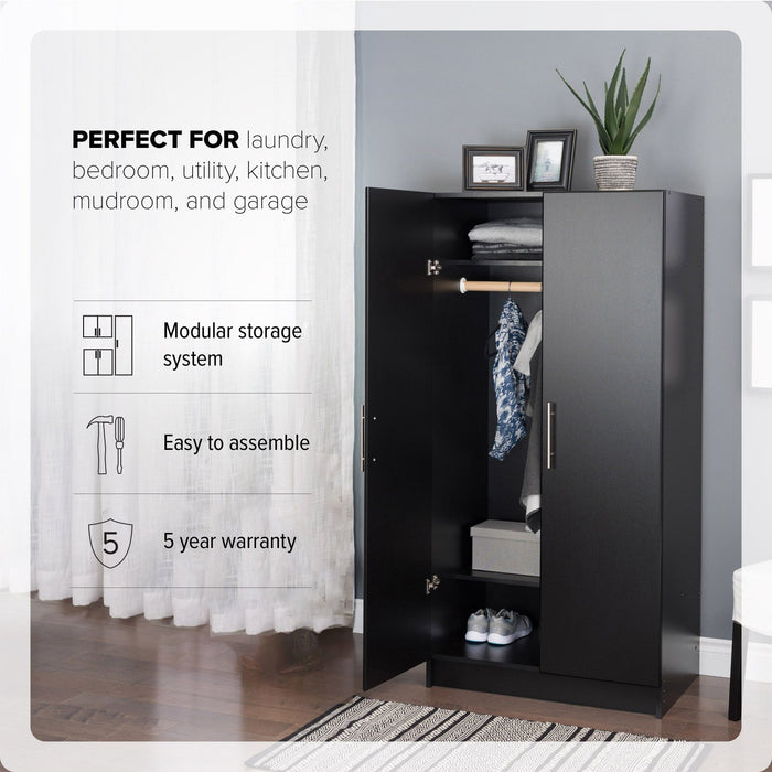 Elite 32\" Wardrobe Cabinet - Black