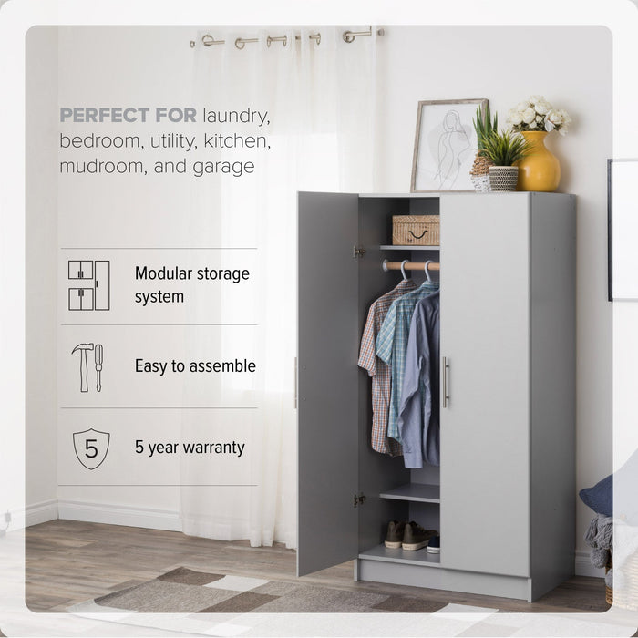Elite Wardrobe Cabinet - Grey