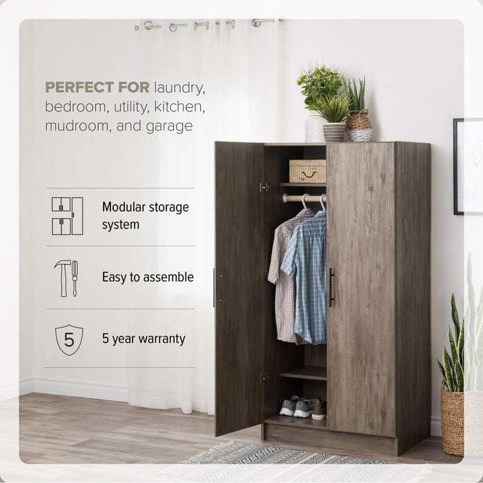 Elite 32\" Wardrobe Cabinet - Drifted Grey