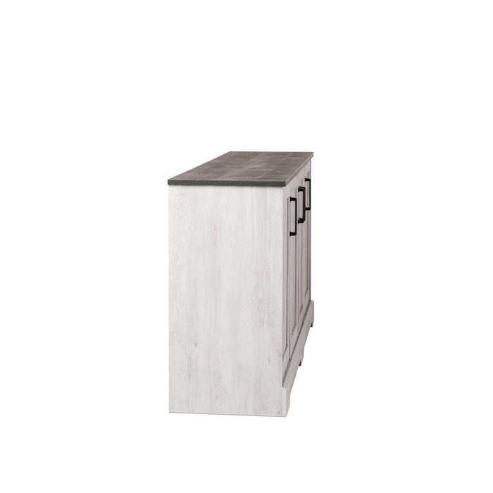 Prepac Rustic Ridge 4-Door Console Buffet - Washed White
