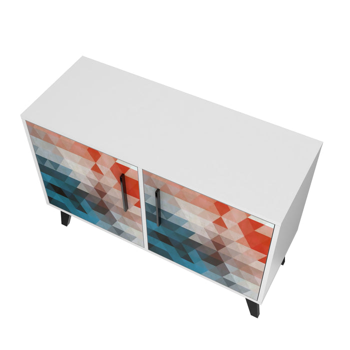 Manhattan Comfort Mid-Century Modern Amsterdam 3-Shelf Accent Cabinet – Multi-Colour