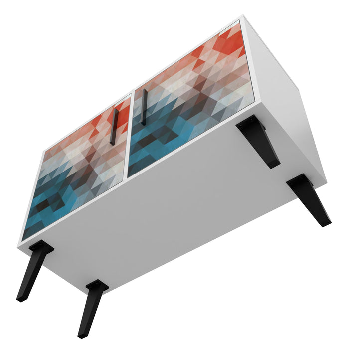 Manhattan Comfort Mid-Century Modern Amsterdam 3-Shelf Accent Cabinet – Multi-Colour