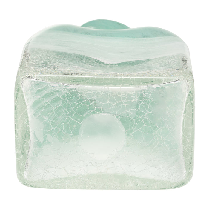 Aqua Haze 10\" Glass Bottle Vase