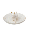 Ceramic Dog Trinket Tray - White