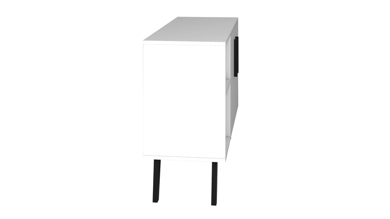 Manhattan Comfort Mid-Century Modern Amsterdam 35.43\" Sideboard with 4 Shelves - White