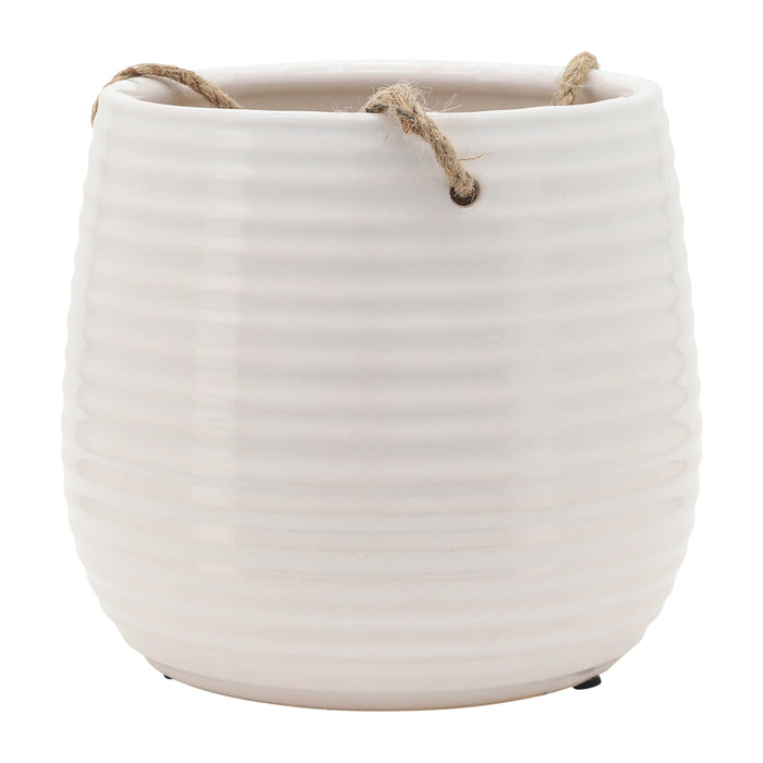 Ceramic 6\" Hanging Planter - White