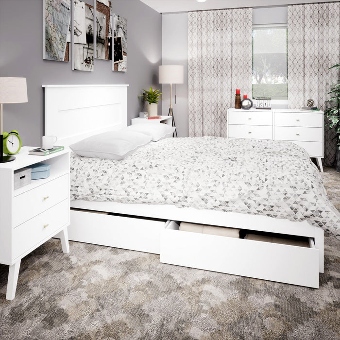 Milo 2-Drawer Tall Nightstand - White