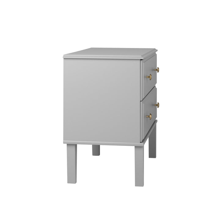 Prepac Lux 2-Drawer Nightstand - Grey