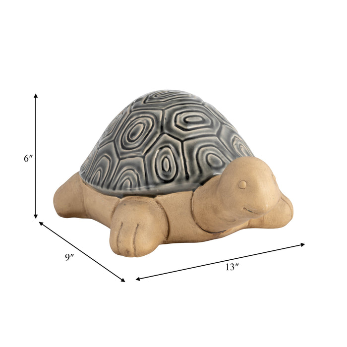 Ceramic 13\" Tortoise - Grey