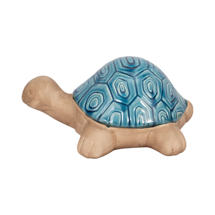Ceramic 13\" Tortoise - Turquoise