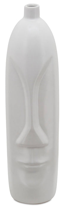 White 18\" Face Vase