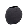 Glass 8\" Textured Vase - Black 