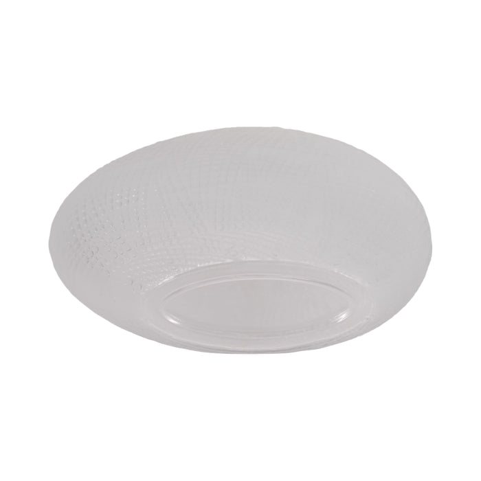 Glass 8\" Textured Vase - Frosted White 