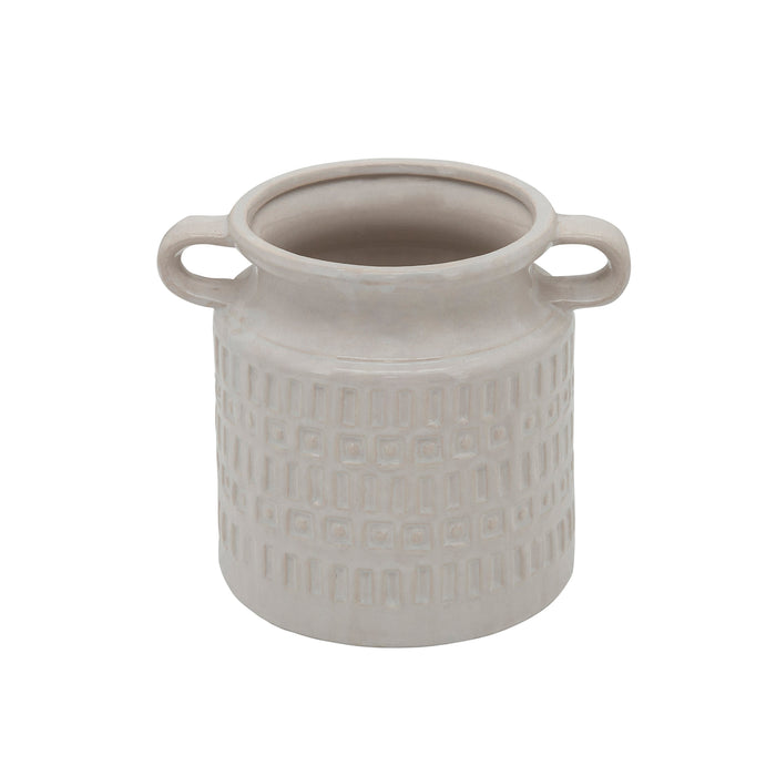 Ceramic 7\" Jar - White