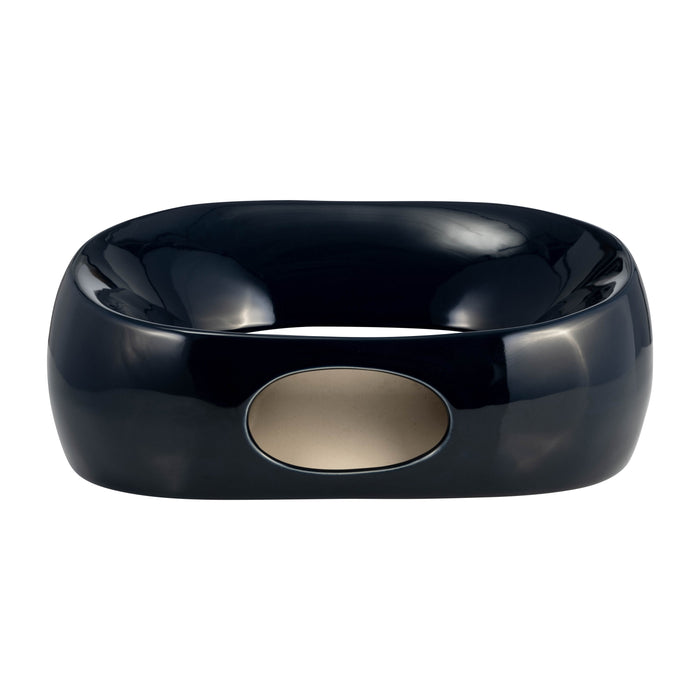 Ceramic 11\" Oval Vase - Navy