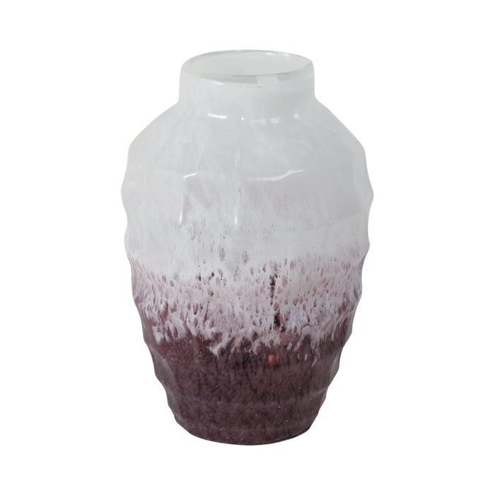 Glass 12\" Two-Tone Vase - Blush