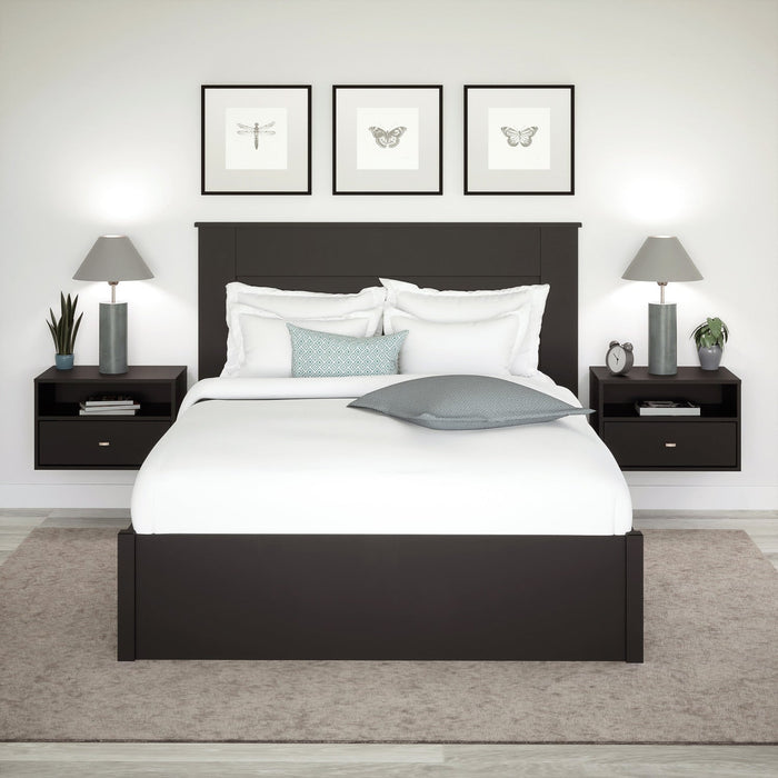 Floating Shelf with Drawer - Black