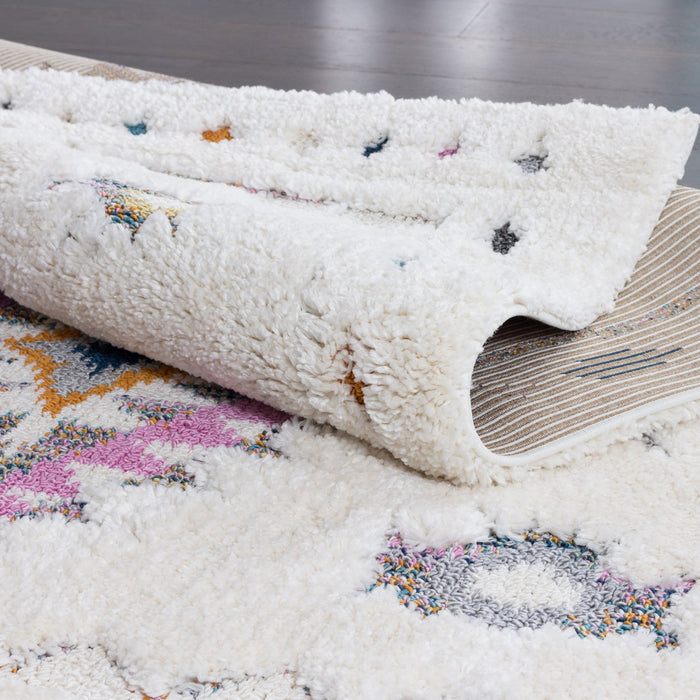 Lola Diamond Shag Area Rug - 2'7\" x 8'