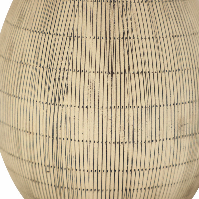 Ceramic 13\" Sorori Vase - Beige