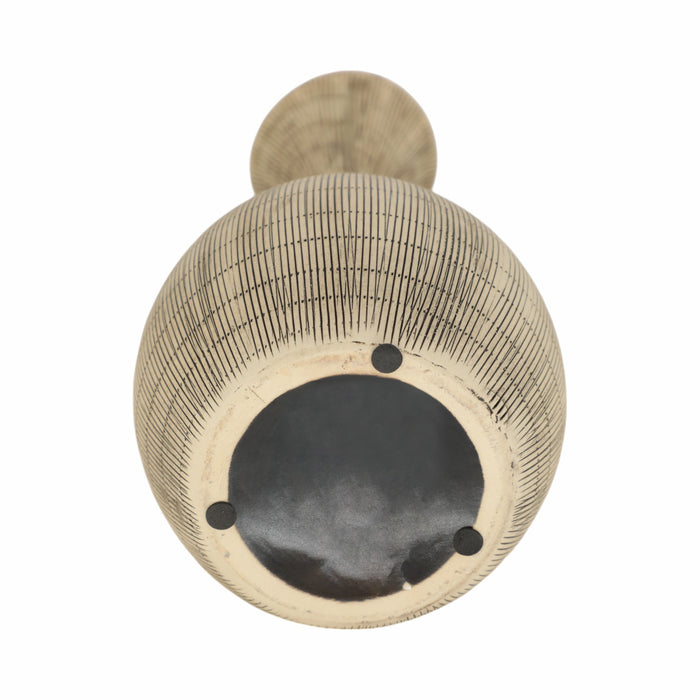 Ceramic 13\" Sorori Vase - Beige