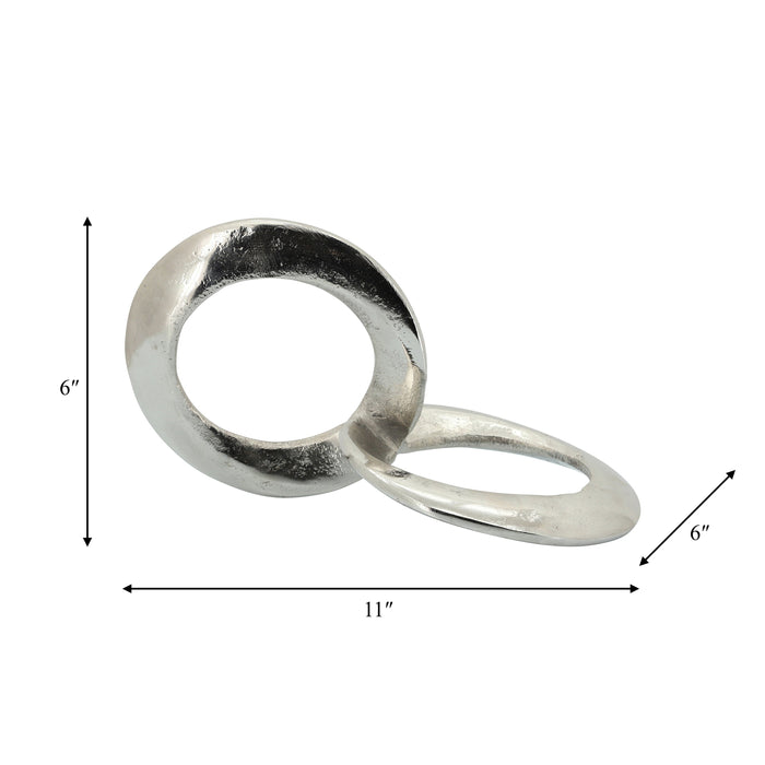 Metal 11\" Circle Links - Silver