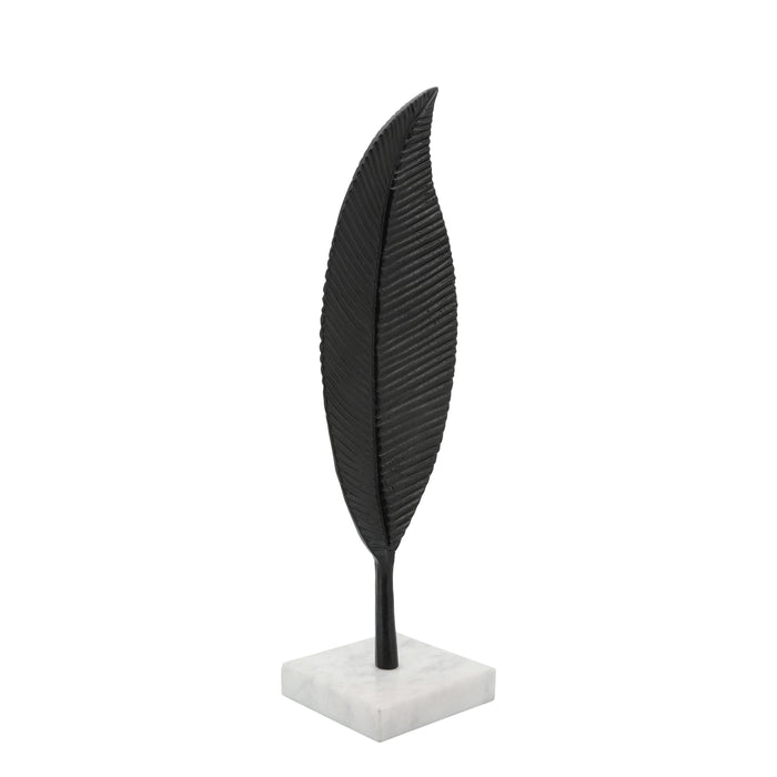 Metal 19\" Leaf Table Decor - Black 