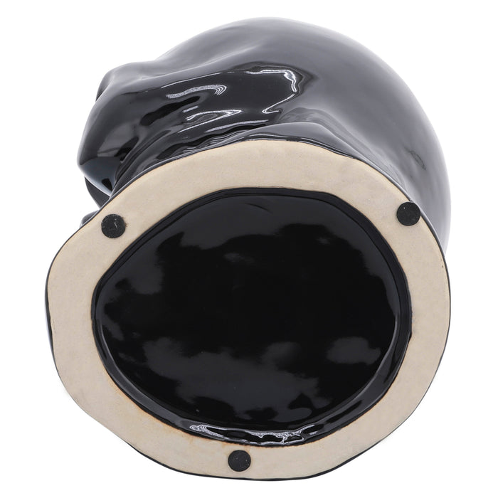 Ceramic 5\" Skull Vase - Black