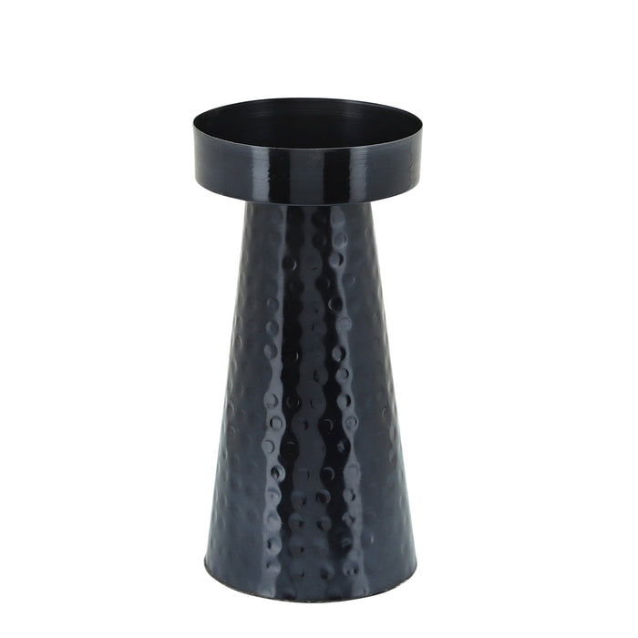 Metal 8\" Hammered Candle Holder - Blue