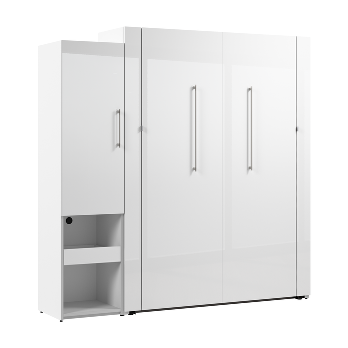 Bestar Avalon Queen Murphy Bed & Storage Cabinet with Pull-Out Shelf (87 W)