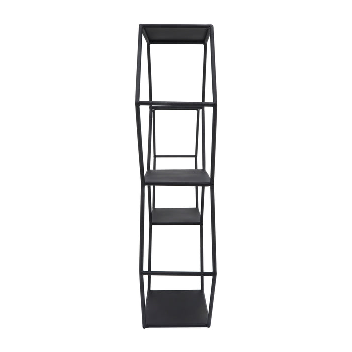 Iron Metal 26\" Hexagon Wall Shelf - Black 